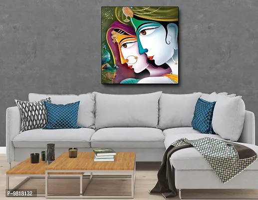 Designer Radha Krishna Canvas Painting for Wall Decoration of Living Room, Office And Hotel-thumb4