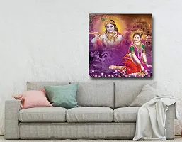 Designer Radha Krishna Canvas Painting for Wall Decoration of Living Room, Office And Hotel-thumb1