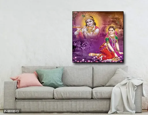 Designer Radha Krishna Canvas Painting for Wall Decoration of Living Room, Office And Hotel-thumb2