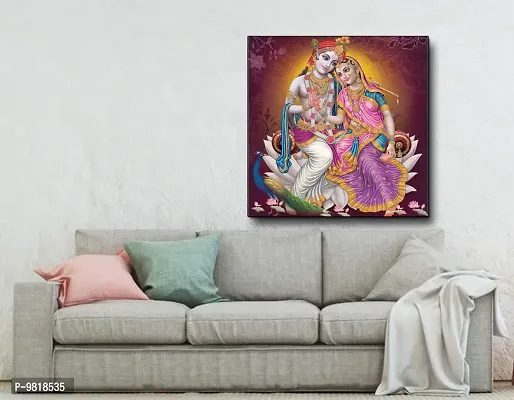 Designer Radha Krishna Canvas Painting for Wall Decoration of Living Room, Office And Hotel-thumb2