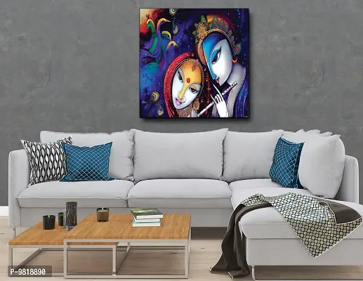 Designer Radha Krishna Canvas Painting for Wall Decoration of Living Room, Office And Hotel-thumb4