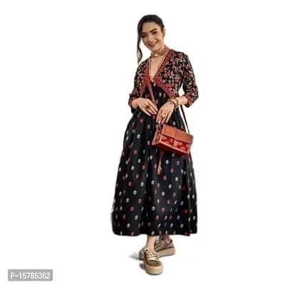 gobya Stylish Trendy Long Rayon Printed Gown Anarkali Kurti for Women  Girls, Festival Kurta Gown-thumb0