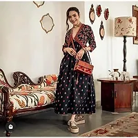gobya Stylish Trendy Long Rayon Printed Gown Anarkali Kurti for Women  Girls, Festival Kurta Gown-thumb4