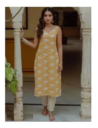 Trendy Stylish Beautiful Sleeveless Print Kurti for Women