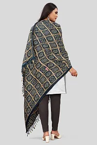 SINANI Chinon silk Traditional multicolored dupatta for girls and womens,silk bandhej dupatta (Petrol Color)-thumb4