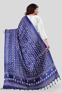 SINANI Women's Art Silk Printed Dupatta (Navy Blue)-thumb3