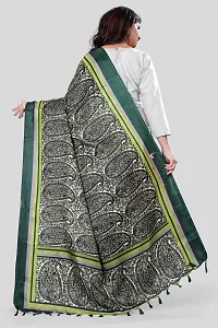 SINANI Women's Art Silk Paisley Printed Dupatta (Green)-thumb4
