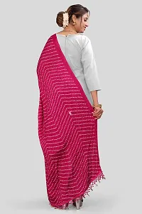 SINANI women's bandhani art silk multi colour dupatta with Chinon lining work plain Bandhani Dupattas for Women and Girls (Pink Lnig Color)-thumb4