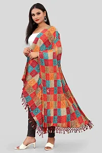 SINANI Chinon silk Traditional multicolored dupatta for girls and womens,silk bandhej dupatta (MultiColor)-thumb1