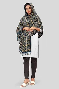 SINANI Chinon silk Traditional multicolored dupatta for girls and womens,silk bandhej dupatta (Petrol Color)-thumb1