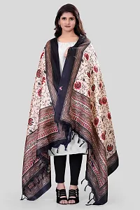SINANI Women's Art Printed Khadi Cotton Silk Dupatta (Black)-thumb2