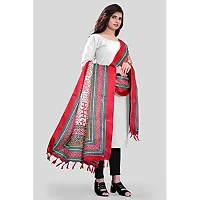 SINANI Women'S Cotton Silk Dupatts Tradition Khadi Cotton (Red)-thumb1