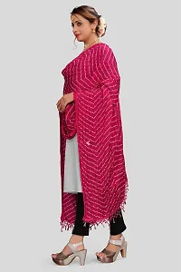 SINANI women's bandhani art silk multi colour dupatta with Chinon lining work plain Bandhani Dupattas for Women and Girls (Pink Lnig Color)-thumb1