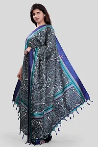 SINANI Women's Art Silk Paisley Printed Dupatta (Blue)-thumb2