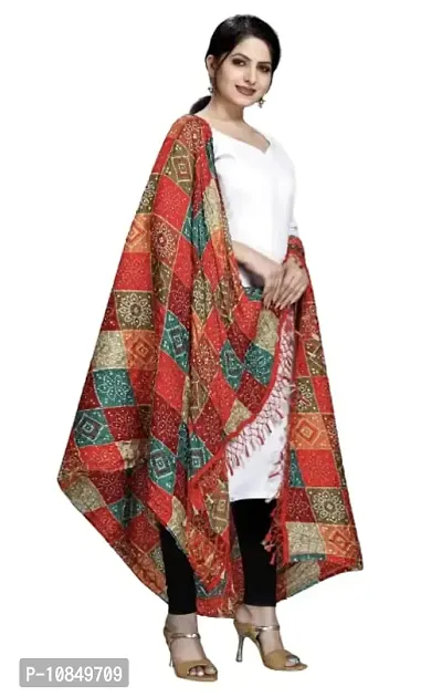 SINANI Chinon silk Traditional multicolored dupatta for girls and womens,silk bandhej dupatta (MultiColor)-thumb0