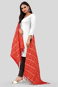 SINANI Chinon silk Traditional multicolored dupatta for girls and womens,silk bandhej dupatta (Red)-thumb2