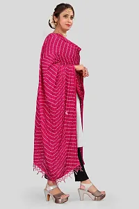 SINANI women's bandhani art silk multi colour dupatta with Chinon lining work plain Bandhani Dupattas for Women and Girls (Pink Lnig Color)-thumb3