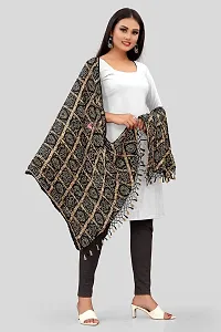 SINANI Chinon silk Traditional multicolored dupatta for girls and womens,silk bandhej dupatta (Black)-thumb2