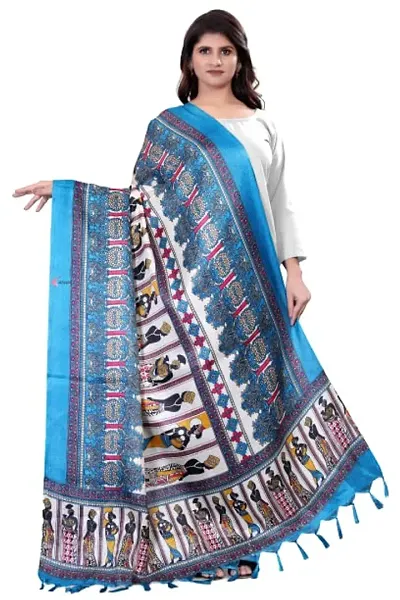SINANI Women's Khadi Cotton Silk Dupatta With Jhalar/tassels Cotton Silk Dupatta
