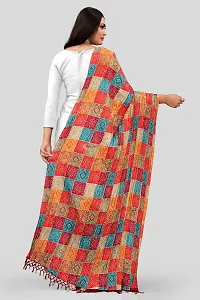 SINANI Chinon silk Traditional multicolored dupatta for girls and womens,silk bandhej dupatta (MultiColor)-thumb4