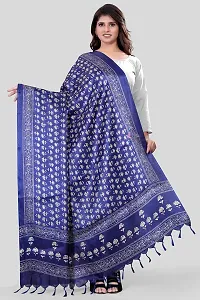 SINANI Women's Art Silk Printed Dupatta (Navy Blue)-thumb4