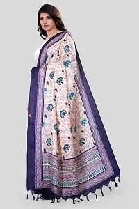 SINANI Women's Art Printed Khadi Cotton Silk Dupatta (Purple)-thumb2