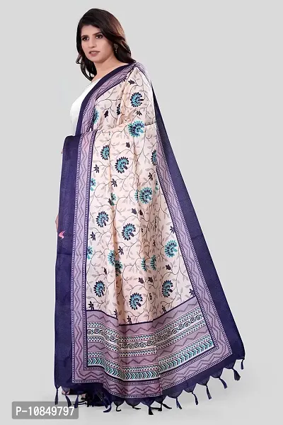 SINANI Women's Art Printed Khadi Cotton Silk Dupatta (Purple)-thumb3