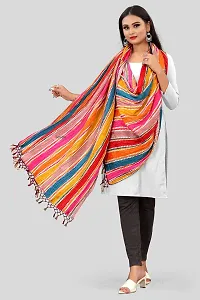 SINANI Women's Jaipuri Rajasthani Traditional Multi-colored Heavy Chinon-silk Bandhej Dupatta (5 Multi Color)-thumb1