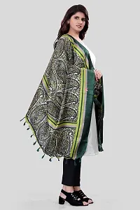 SINANI Women's Art Silk Paisley Printed Dupatta (Green)-thumb1