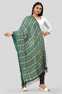 SINANI Chinon silk Traditional multicolored dupatta for girls and womens,silk bandhej dupatta (Green)-thumb3