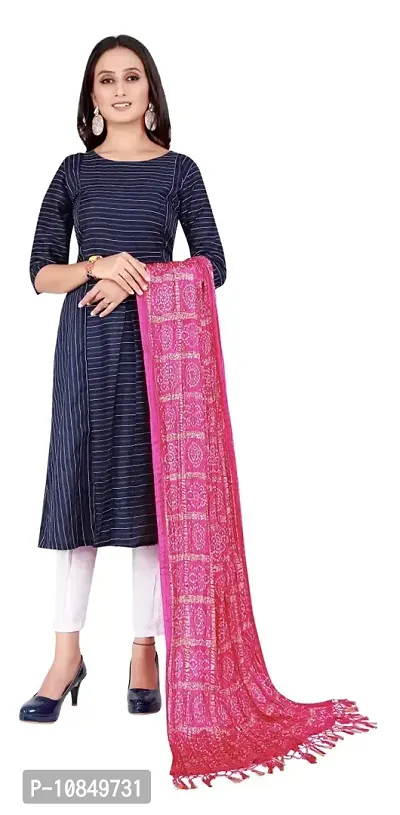 SINANI Chinon silk Traditional multicolored dupatta for girls and womens,silk bandhej dupatta (Pink)-thumb5