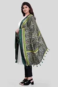 SINANI Women's Art Silk Paisley Printed Dupatta (Green)-thumb2
