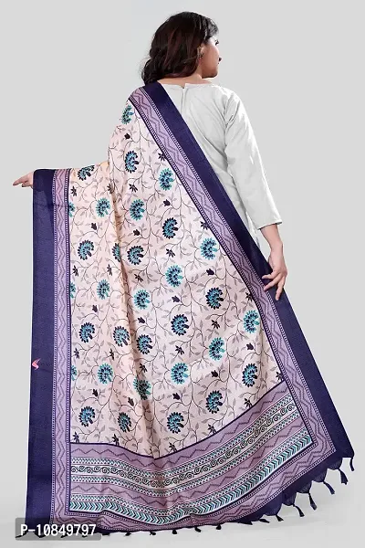 SINANI Women's Art Printed Khadi Cotton Silk Dupatta (Purple)-thumb4