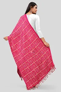 SINANI Chinon silk Traditional multicolored dupatta for girls and womens,silk bandhej dupatta (Pink)-thumb3