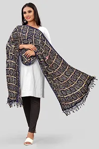 SINANI Chinon silk Traditional multicolored dupatta for girls and womens,silk bandhej dupatta (Navy Blue)-thumb1