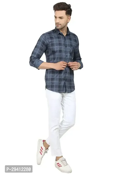 Stylish Multicoloured Cotton Blend Checked Long Sleeves Shirt For Men-thumb0