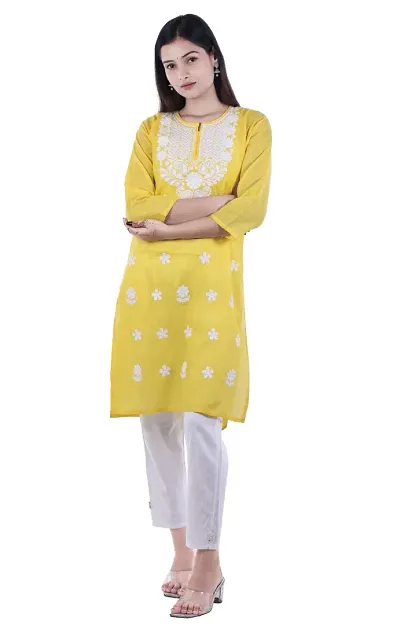 A-Line Cotton Blend Stitched Kurta