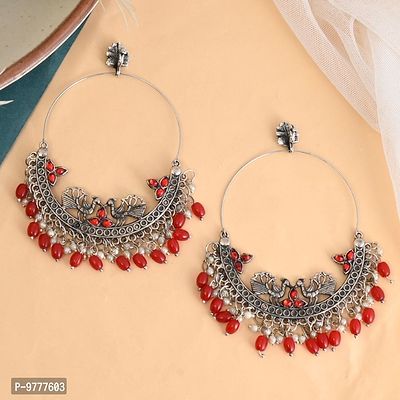 Chandbali Earring Set (Red)