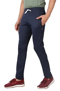 AASHRAY Men's Running, Gym & Sports Track Pant with Zipper Pocket (Medium, Navy)-thumb2