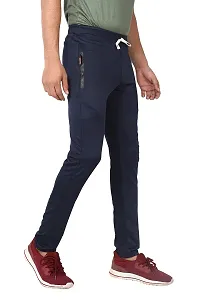 AASHRAY Men's Running, Gym & Sports Track Pant with Zipper Pocket (Medium, Navy)-thumb1