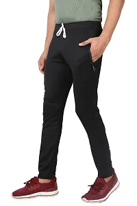 AASHRAY Men's Running, Gym & Sports Track Pant with Zipper Pocket (Large, Black)-thumb2