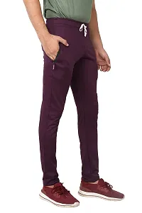 AASHRAY Men's Running, Gym & Sports Track Pant with Zipper Pocket (XL, Wine)-thumb2