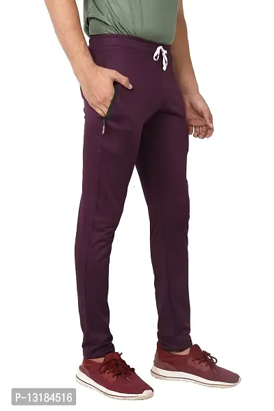 AASHRAY Men's Running, Gym & Sports Track Pant with Zipper Pocket (XL, Wine)-thumb3