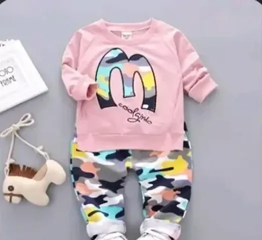 Funky Print Cotton T Shirt and Trouser Set for Boys