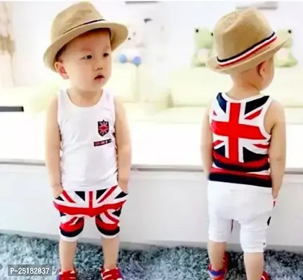 Fabulous White Cotton Clothing Set For Boys