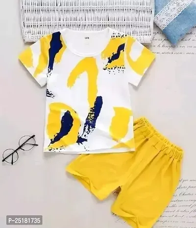 Fabulous Yellow Cotton Clothing Set For Boys-thumb0