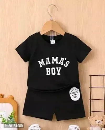 Fabulous Black Cotton Clothing Set For Boys