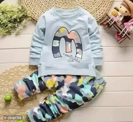 Fabulous Blue Cotton Clothing Set For Boys