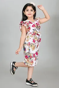 S N Collection Chiffon New Casual Floral Printed Jumpsuit Dress for Girls(6-7) year-thumb2