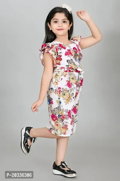 S N Collection Chiffon New Casual Floral Printed Jumpsuit Dress for Girls(6-7) year-thumb3